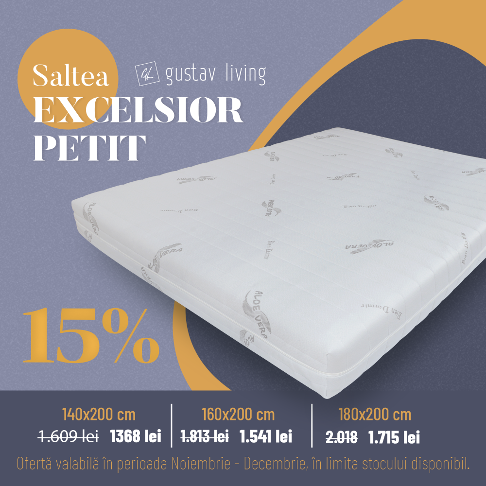 Saltea Bien Dormir Excelsior Petit, ortopedica, spuma poliuretanica 